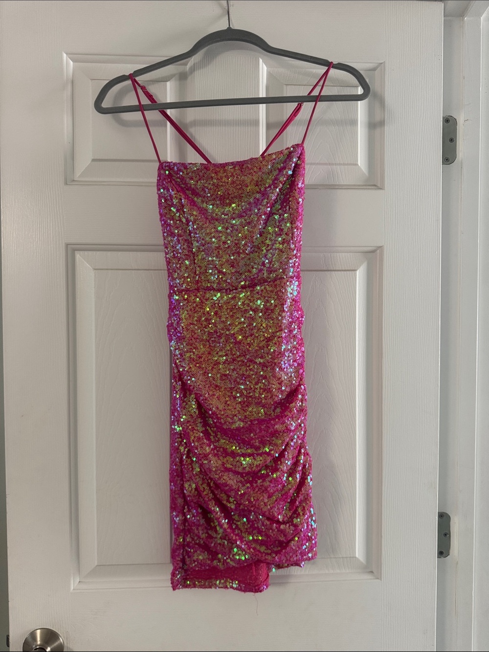 Windsor Hot Pink Sequin Mini Slip Dress